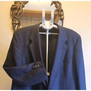 Vintage Brooks Brothers Hopsack Wool Blazer Mens 48 L Navy Blue USA Sport Coat